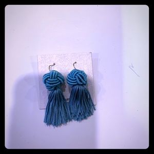 Blue tassel earrings